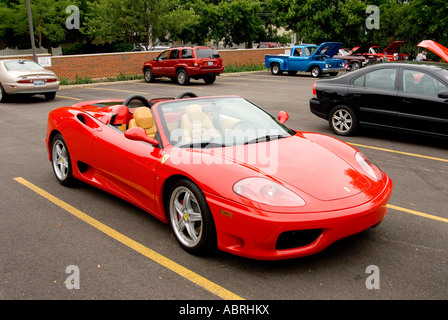 Rosso Ferrari 360 Spider Foto Stock