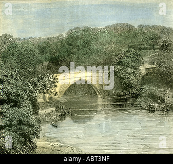 Aberdeen, 1885, U.K., Briga O' Balgownie, attraverso il Don, Bridge Foto Stock