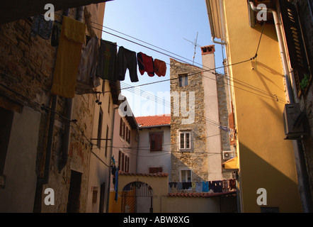 Vista Izola città vecchia Istria Primorska Slovenia ex ex Iugoslavia Pirano Istra Istria slovena Est Europa orientale Foto Stock