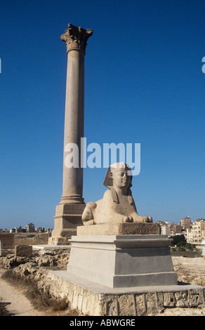 La colonna di Pompeo, Alessandria, Egitto. Foto Stock