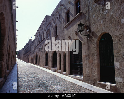 La strada dei Cavalieri di Rodi città vecchia Foto Stock