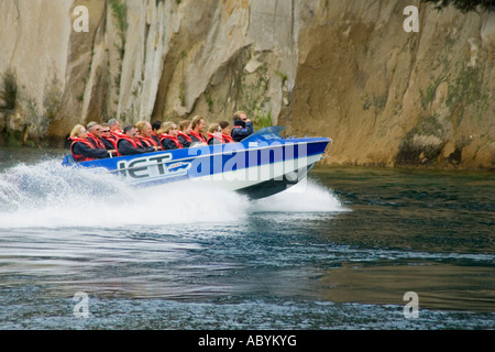 Huka Jet Cascate Huka Fiume Waikato Taupo, Nuova Zelanda Foto Stock