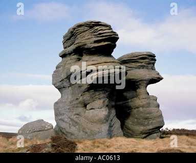 Meteo erose rocce di arenaria; Jenny Twigg e sua figlia Tib, vicino Lofthouse, Nidderdale, North Yorkshire, Inghilterra, Regno Unito. Foto Stock