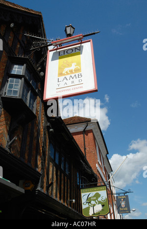 Ingresso al Lion e cantiere di agnello su West Street Farnham Surrey Foto Stock