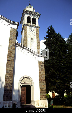 Il santuario mariano chiesa complesso sul isola di Santa Maria di Barbana nella laguna vicino a Grado in Italia. Foto Stock