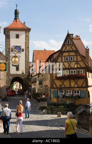 Sieberturm Rothenburg ob der Tauber Baviera Germania Luglio 2007 Foto Stock