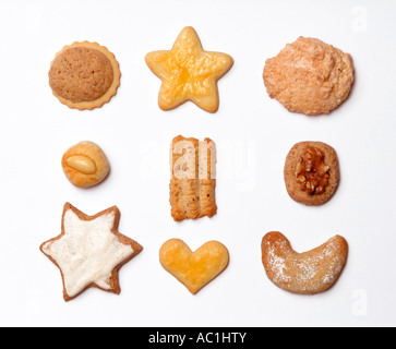 Varie Il Natale cookes, close-up Foto Stock