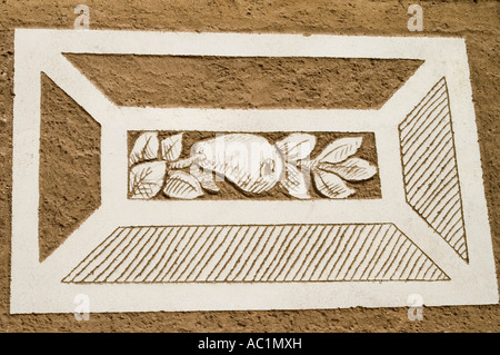 Close up di decorazione di Litomysl castle in tecnica sgraffito Foto Stock