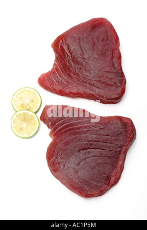 Tonno crudo bistecche, close-up Foto Stock
