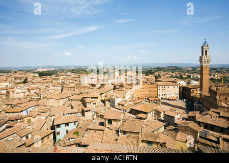 L'Italia, Siena, la piazza del municipio e il Palazzo publico Foto Stock