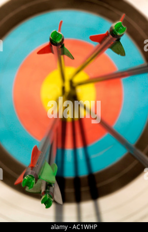 Frecce di bull's eye Foto Stock