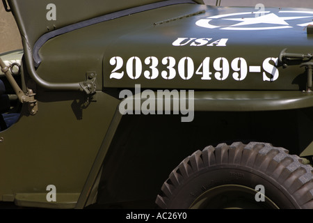 Numero veicolo esercito USA JEEP BAPDB ORIZZONTALE7693 Foto Stock