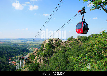 Funivia da Thale alle streghe dancing luogo in Germania settentrionale della zona di montagna Harz Foto Stock