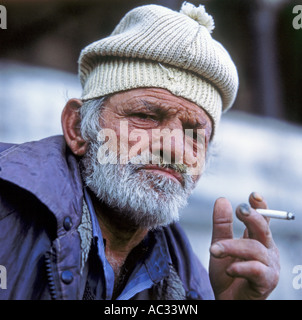 Ritratto di un vecchio uomo turco, la Turchia, Istanbul Foto Stock