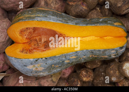 Zucca (Cucurbita spec.), al mercato, il Portogallo, la Madera, Funchal Foto Stock