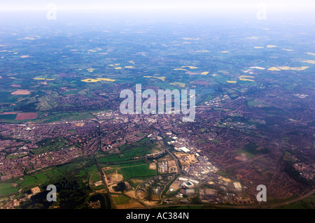 Veduta aerea della periferia di Miami Florida USA e mosaico di terreni agricoli e i campi sulla periferia Foto Stock