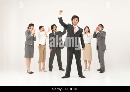 La gente di affari il tifo Foto Stock