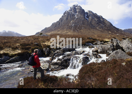 Camminare Buachaille Etive Mor Foto Stock