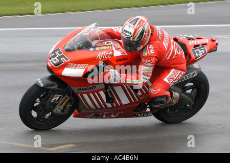 Loris Capirossi (ITA) Racing alla 2007 Nickel & Dime British Motorcycle Grand Prix - Donington Park Foto Stock