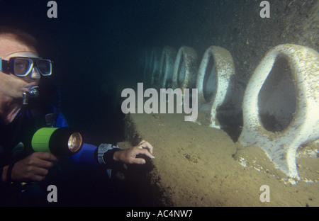 Vanuatu, all'interno del wreckof il Presidente Coolidge che fu affondato nella guerra mondiale 2 da amichevole noi mine Foto Stock