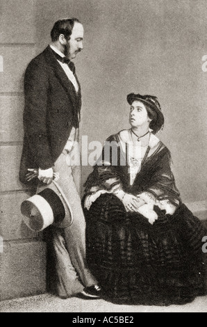 La regina Victoria, 1819 -1901 visto qui in 1860 con H R H Prince Albert. Foto Stock