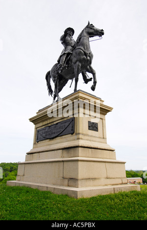 Monumento a Winfield Scott Hancock al Gettysburg National Battlefield e il cimitero Pennsylvania PA Foto Stock