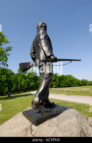 Monumento a un cittadino di nome John Burns presso il Gettysburg National Battlefield Park e il cimitero Pennsylvania PA Foto Stock