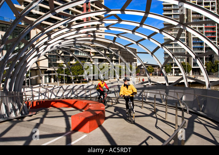 Webb ponte situato in Melbourne Docklands Melbourne Victoria Australia. Foto Stock