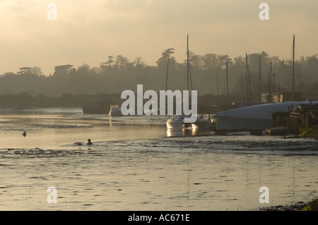 Al tramonto sul fiume Deben Foto Stock