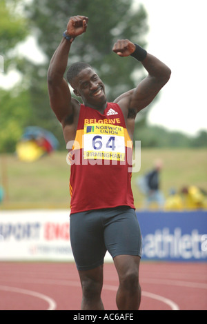 Dwain Chambers 100 metri di Norwich Union mondo Prove e campionati AAA Foto Stock