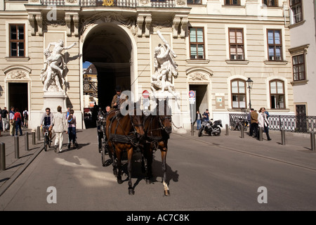 Hofburg di Vienna Fiaker Foto Stock