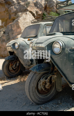 Due indossato all Mazda T1500 tre ruote camion (SHALLOW DOF) Foto Stock