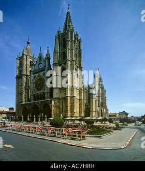 La Cattedrale di Santa Maria de Regla in Leon a nord ovest della Spagna Foto Stock