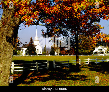 Craftsbury comune rurale in Vermont durante la caduta stagione quando gli alberi colore il paesaggio Foto Stock