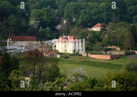 Vista della campagna di Mala strana la mattina presto, fotografata a Praga. Foto Stock