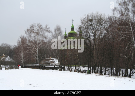 Inverno Pirohovo vicino a Kiev, Ucraina Foto Stock
