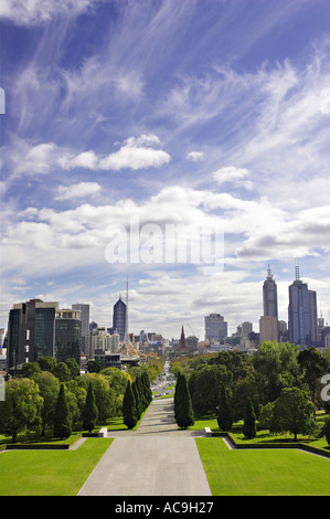 Vista dal Tempio della Rimembranza Melbourne Victoria Australia Foto Stock