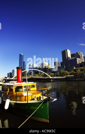 Battello a vapore sul Fiume Yarra Melbourne Victoria Australia Foto Stock