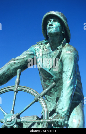 Statua commemorativa di pescatori perso in mare a Portsmouth Porto , Massachusetts , Stati Uniti Foto Stock