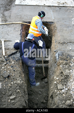 Costruzione di una casa, Essen, Nord Reno-Westfalia, Germania Foto Stock