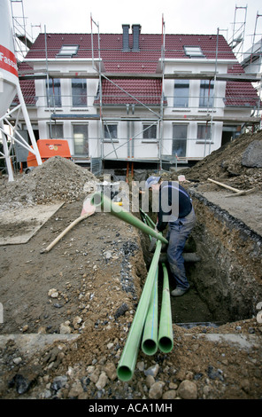 Costruzione di una casa, Essen, Nord Reno-Westfalia, Germania Foto Stock