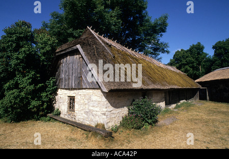 Open Air Museum, agriturismo, Koguva, Muhu island, Estonia Foto Stock