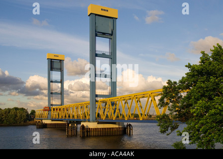 Kattwyk ponte sul fiume Suederelbe ad Amburgo, Germania Foto Stock