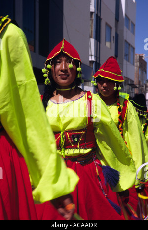 Ballerini folcloristici - Puno Week festival, Puno, Perù Foto Stock