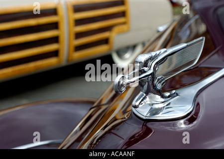 Woodies nella California del Sud, classic in pannelli di legno di grandi station wagon associate con il surf cultura degli anni cinquanta Foto Stock