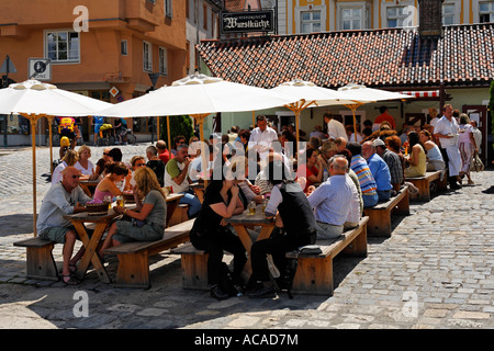 Storica Wurstkuchl, Regensburg, Alto Palatinato, Baviera, Germania Foto Stock