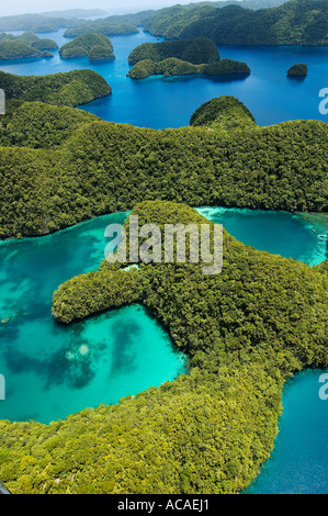 Vista aerea della roccia isole di Palau Micronesia Oceano Pacifico Foto Stock