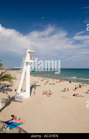 Playa de Postiguet di Alicante Costa Blanca Spagna Foto Stock