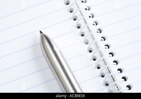 Penna sul taccuino Foto Stock