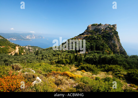 L'isola di Corfù monastero Panagia Theotokutis Paleokastritsa Foto Stock